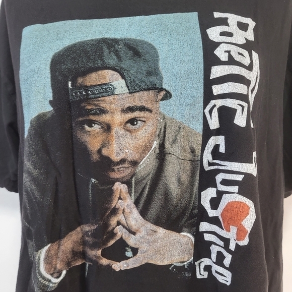 Tupac Poetic Justice Black T-Shirt - Picture 2 of 6